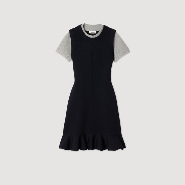 2-in-1 mini knit dress