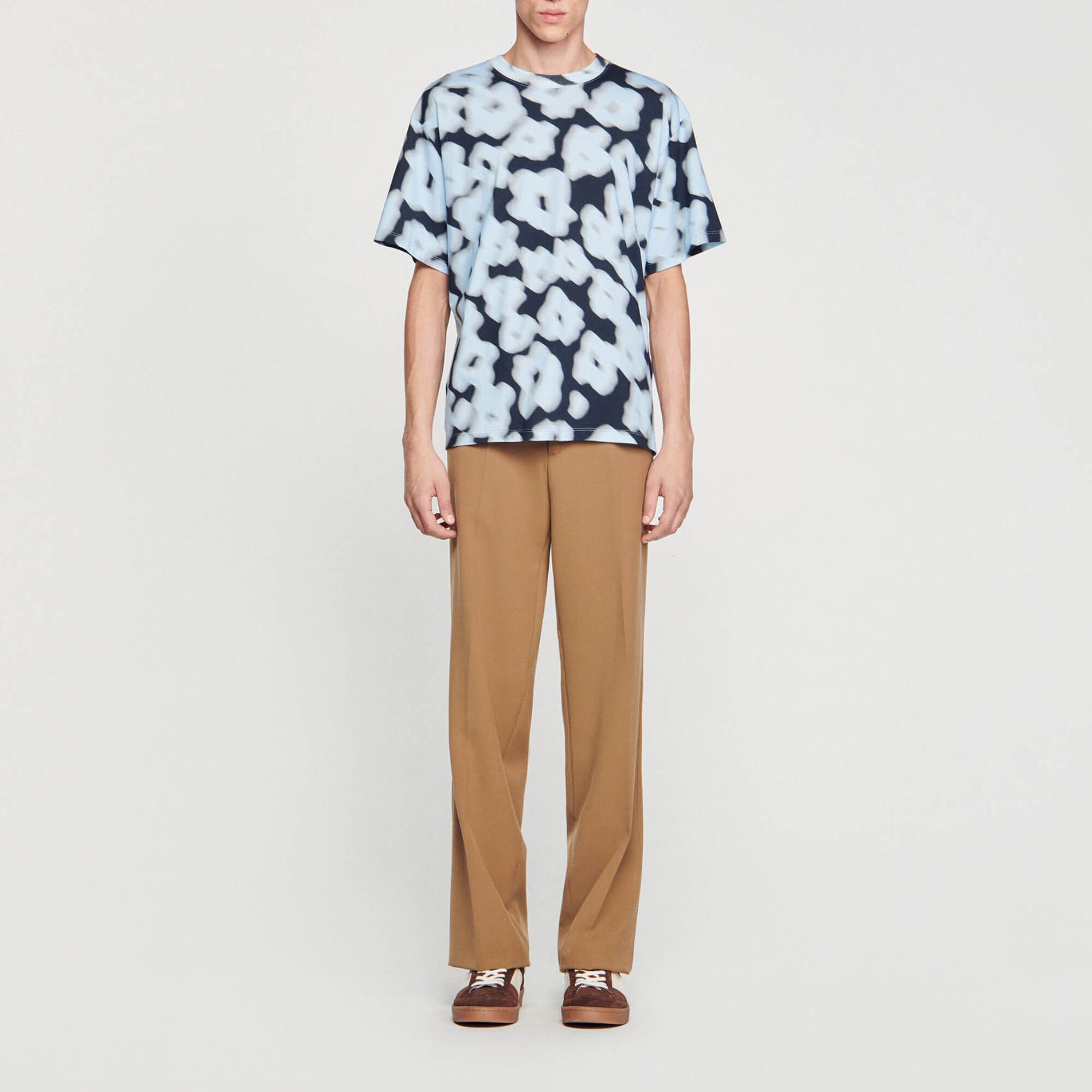 Blurry floral cotton T-shirt