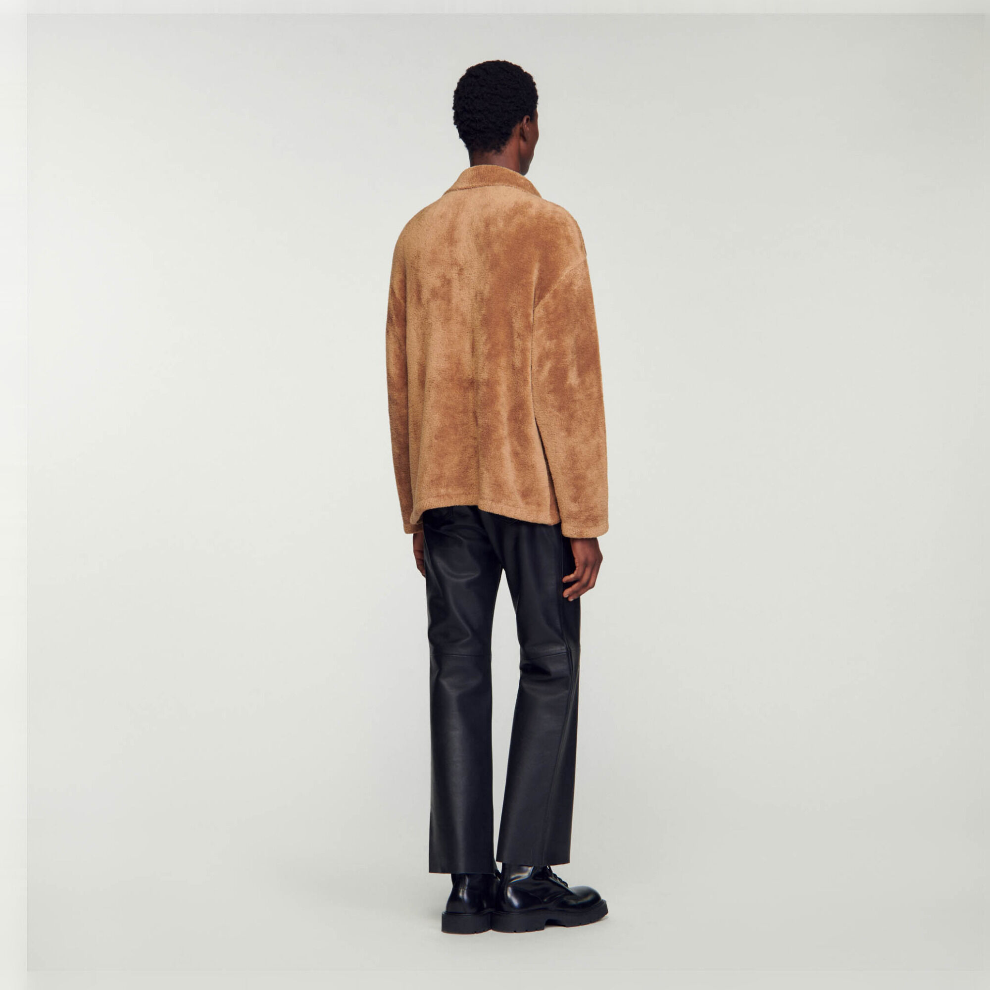 Terry knit polo shirt