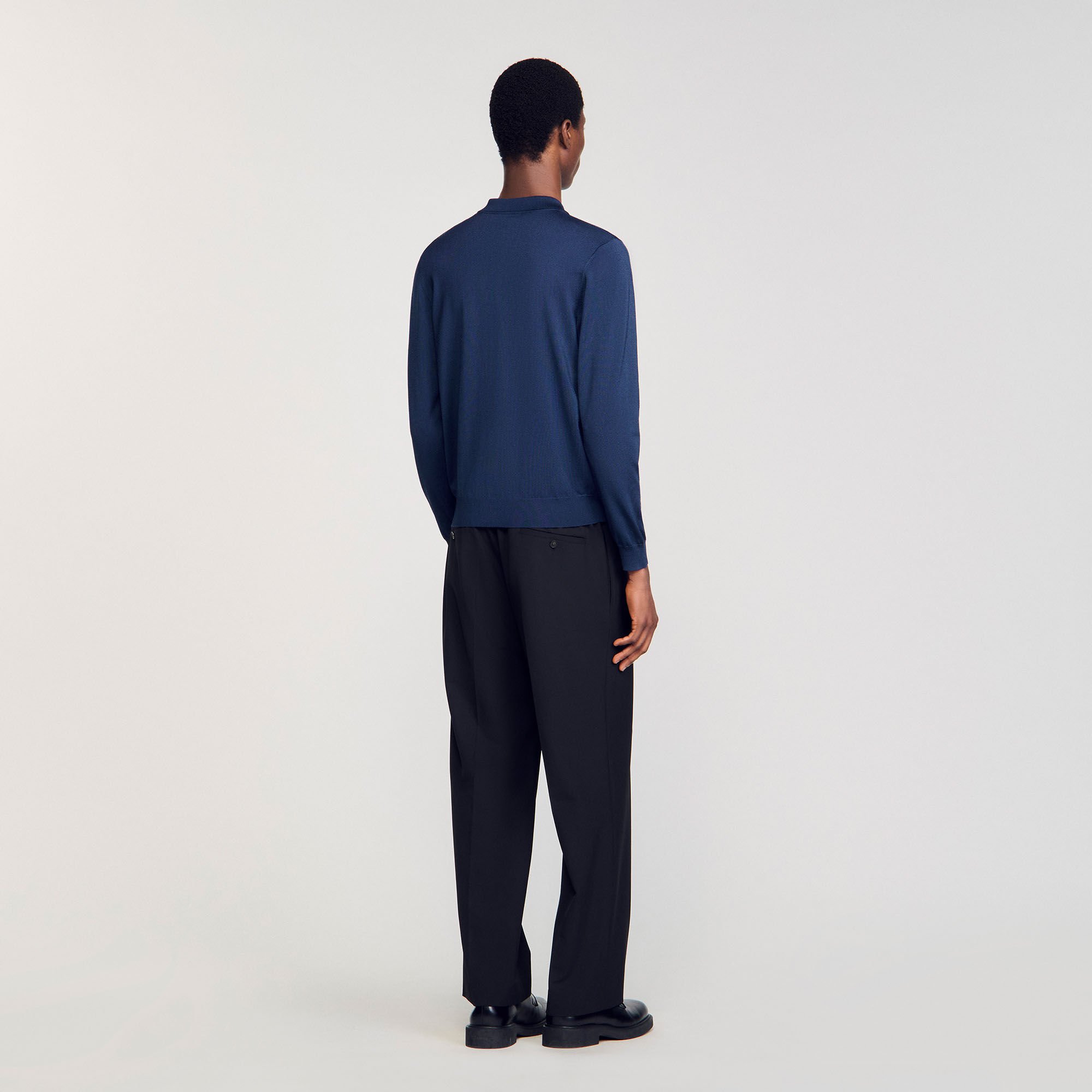Ribbed polo shirt