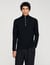 Wool sweater with zipped collar