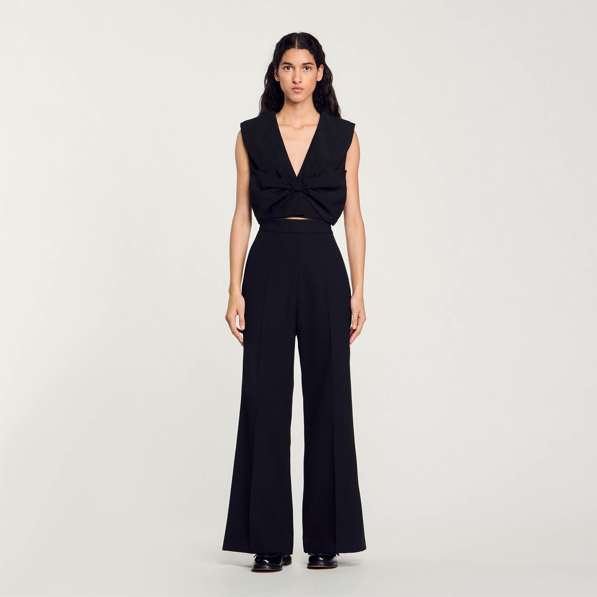 Satin-effect crop top