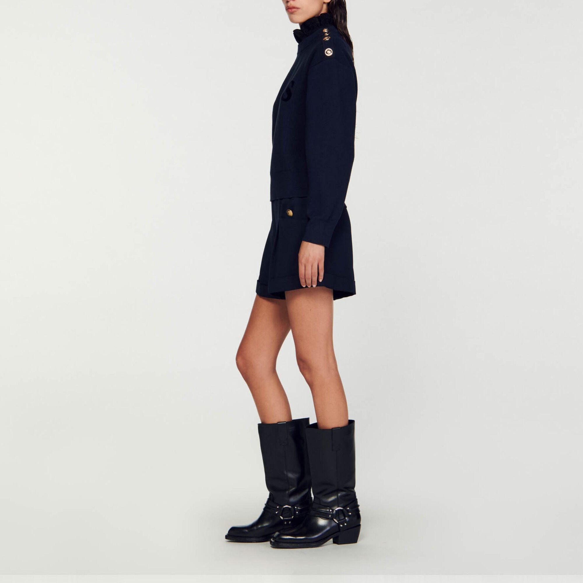 Cropped turtleneck sweater