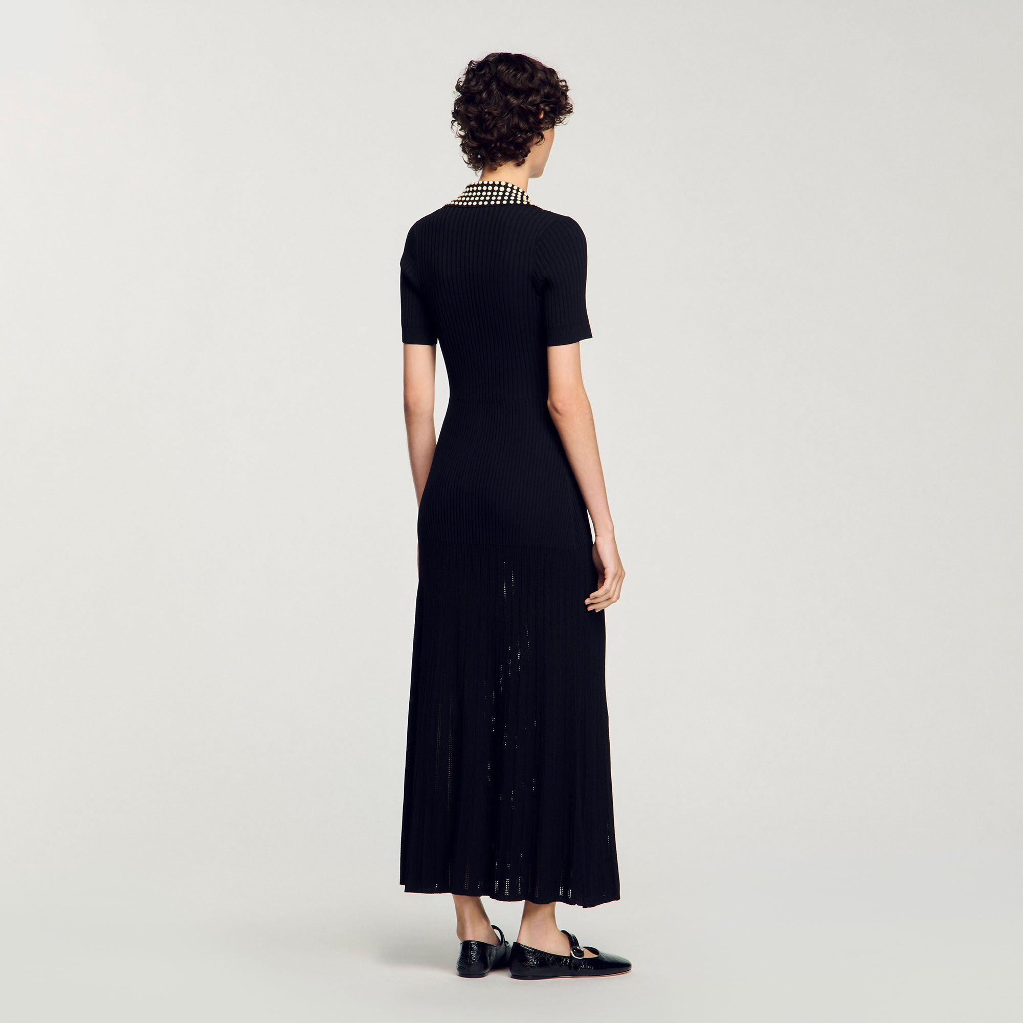 Knit maxi dress with studs