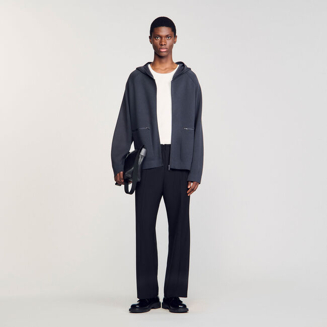Milano knit hooded cardigan