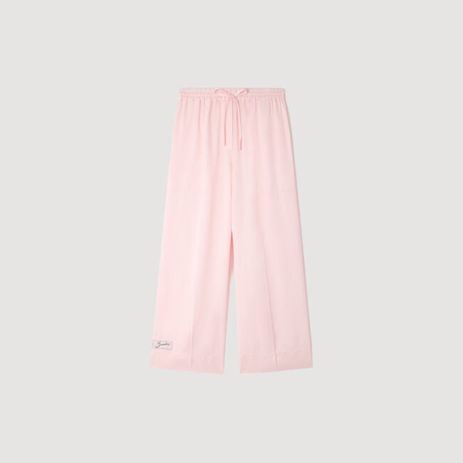 Satin wide-leg trousers