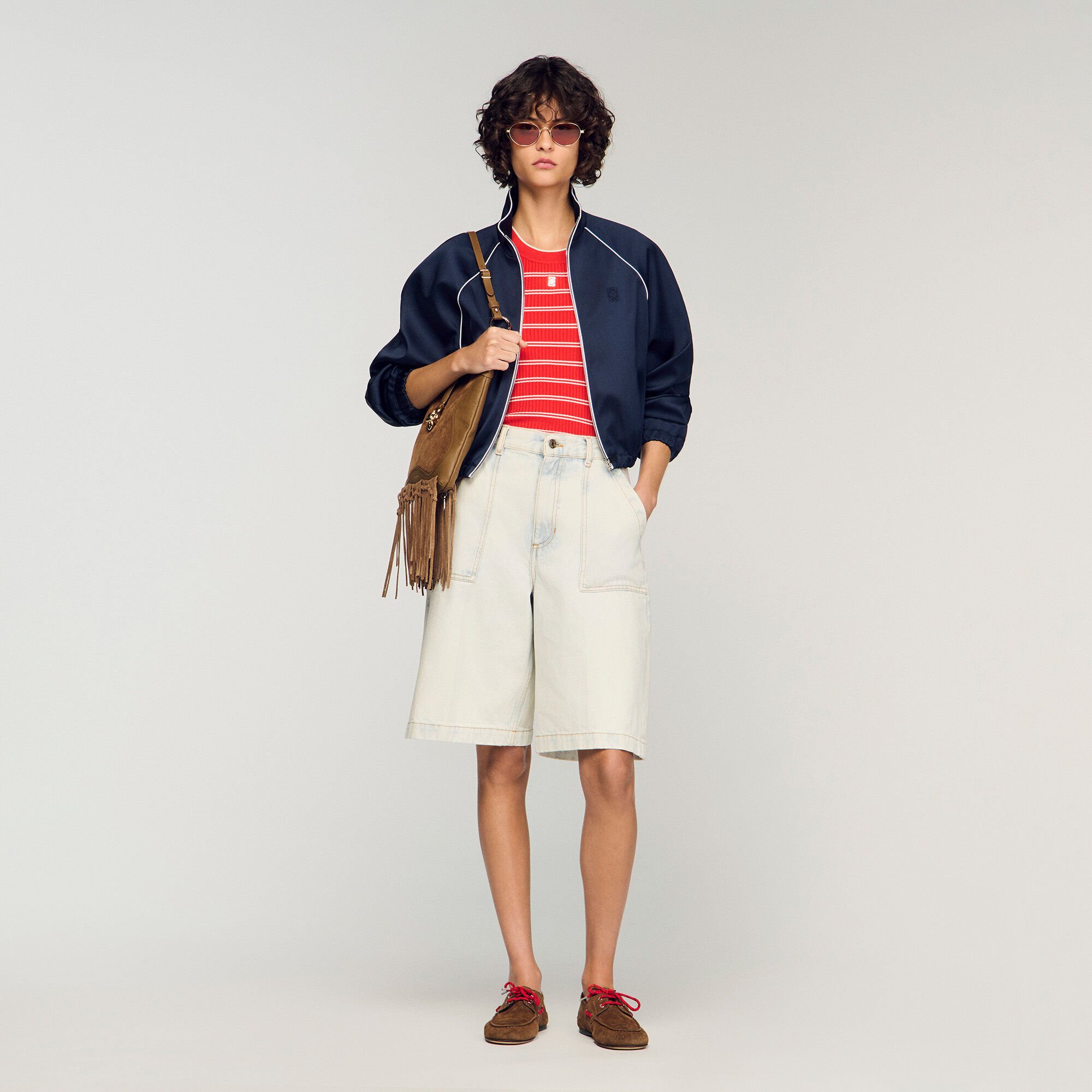 Washed denim Bermuda shorts