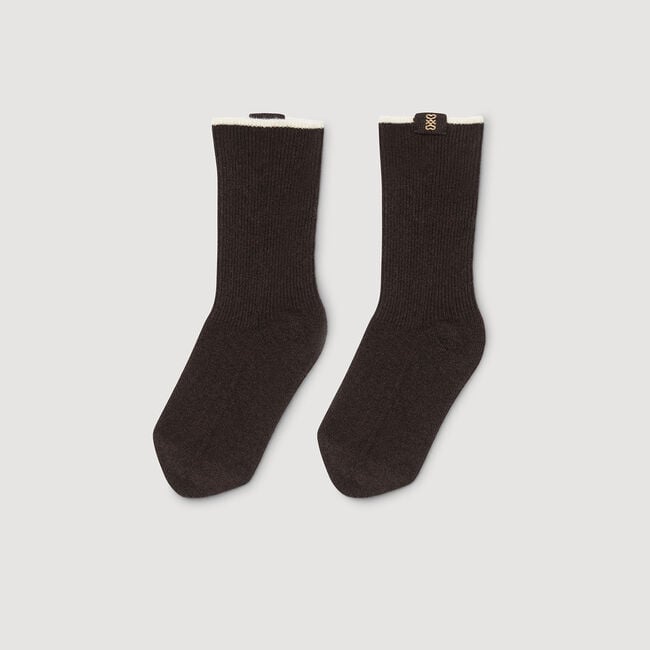 Two-tone knee-high socks