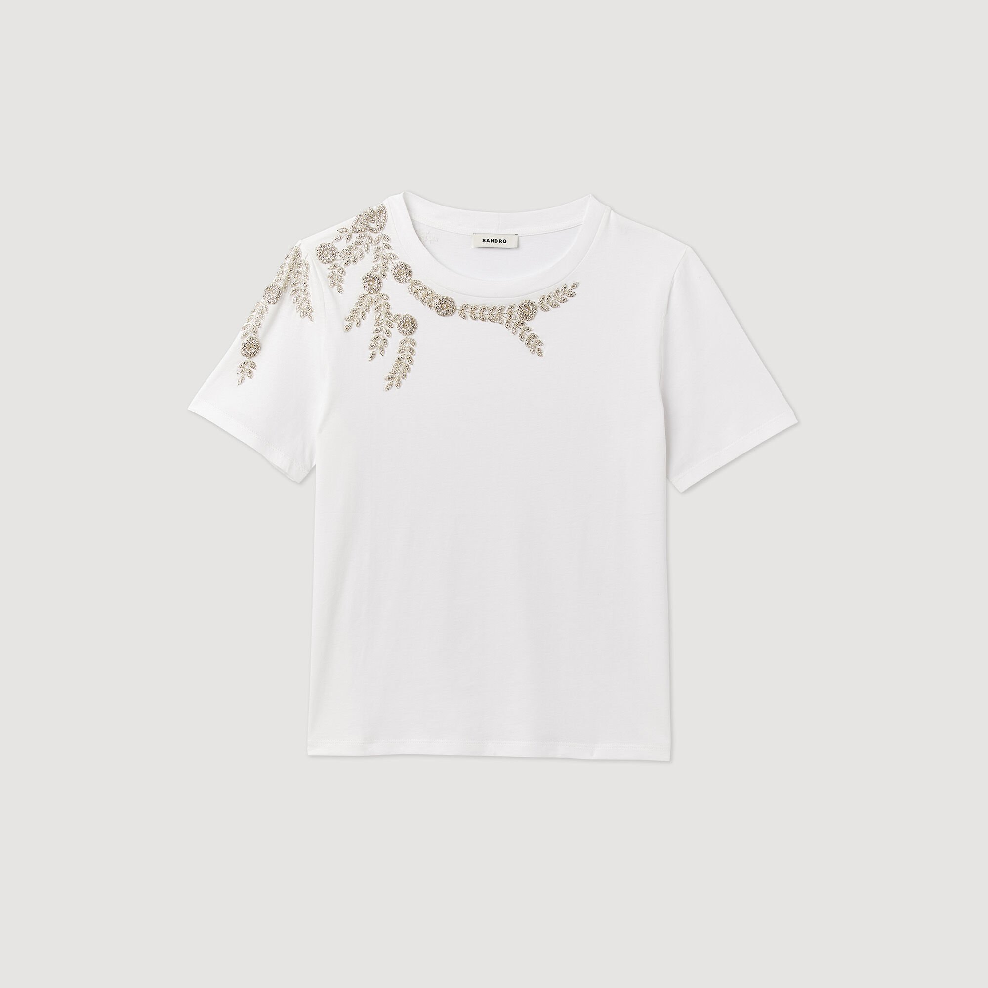 Rhinestone-embellished T-shirt
