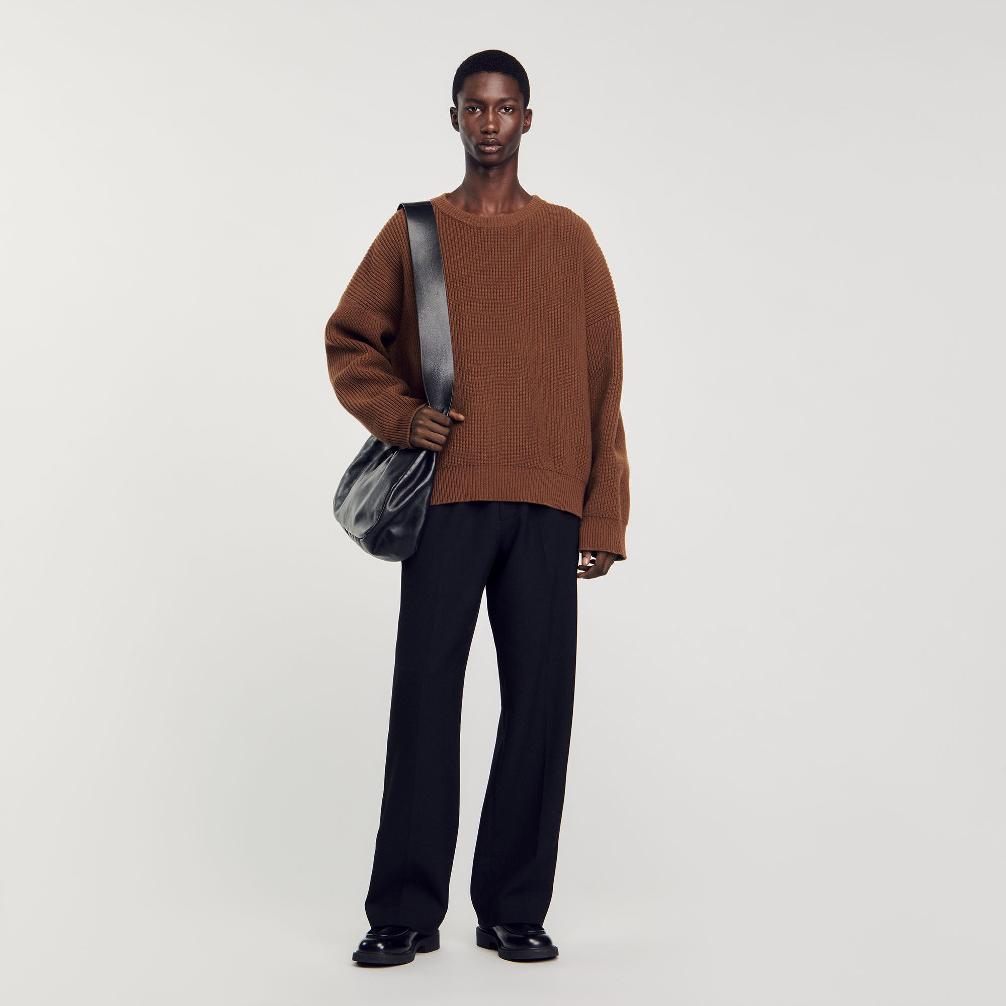 Rib Knit Sweater brown for Men Sandro Paris