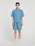 Square cross denim shirt