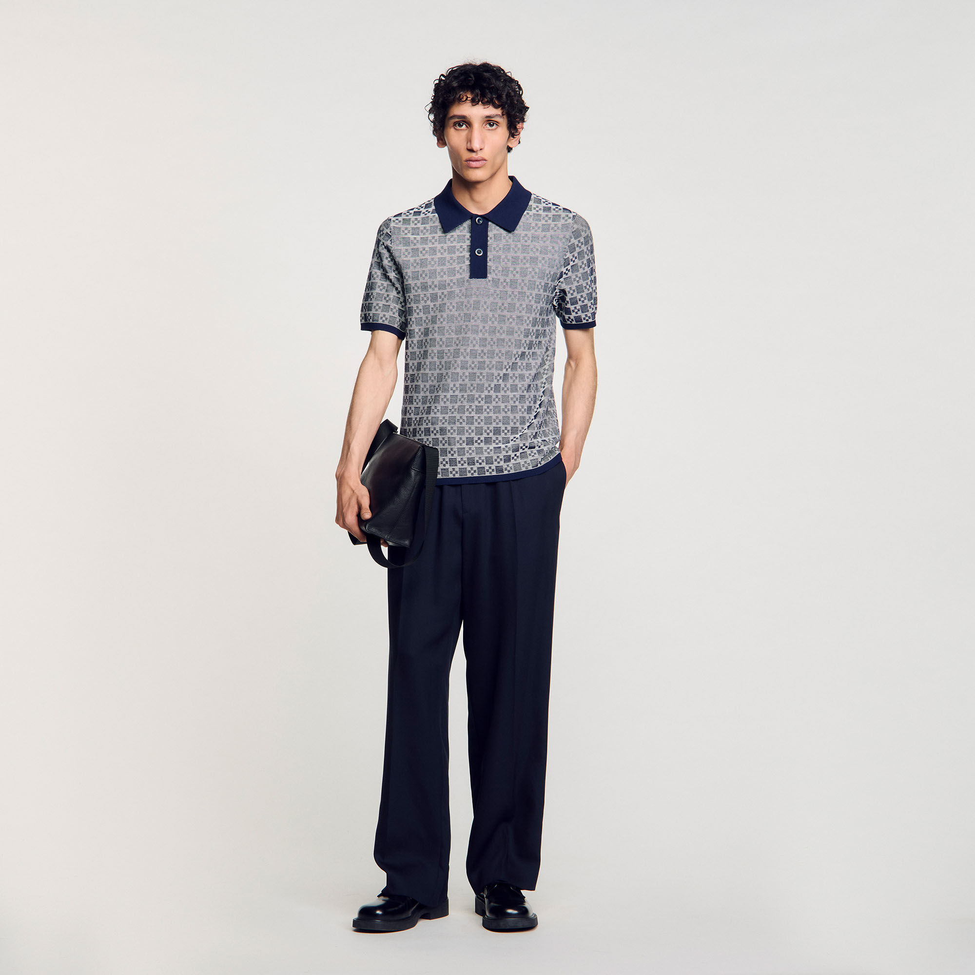 フランス発 Sandro ジッパー付き ロゴ パッチ スウェット シャツ Short-sleeved patterned shirt