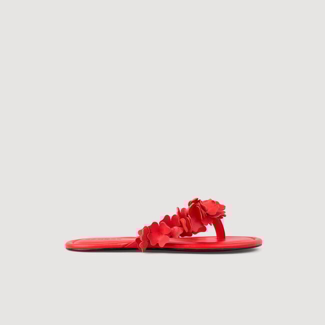 Floral leather sandals