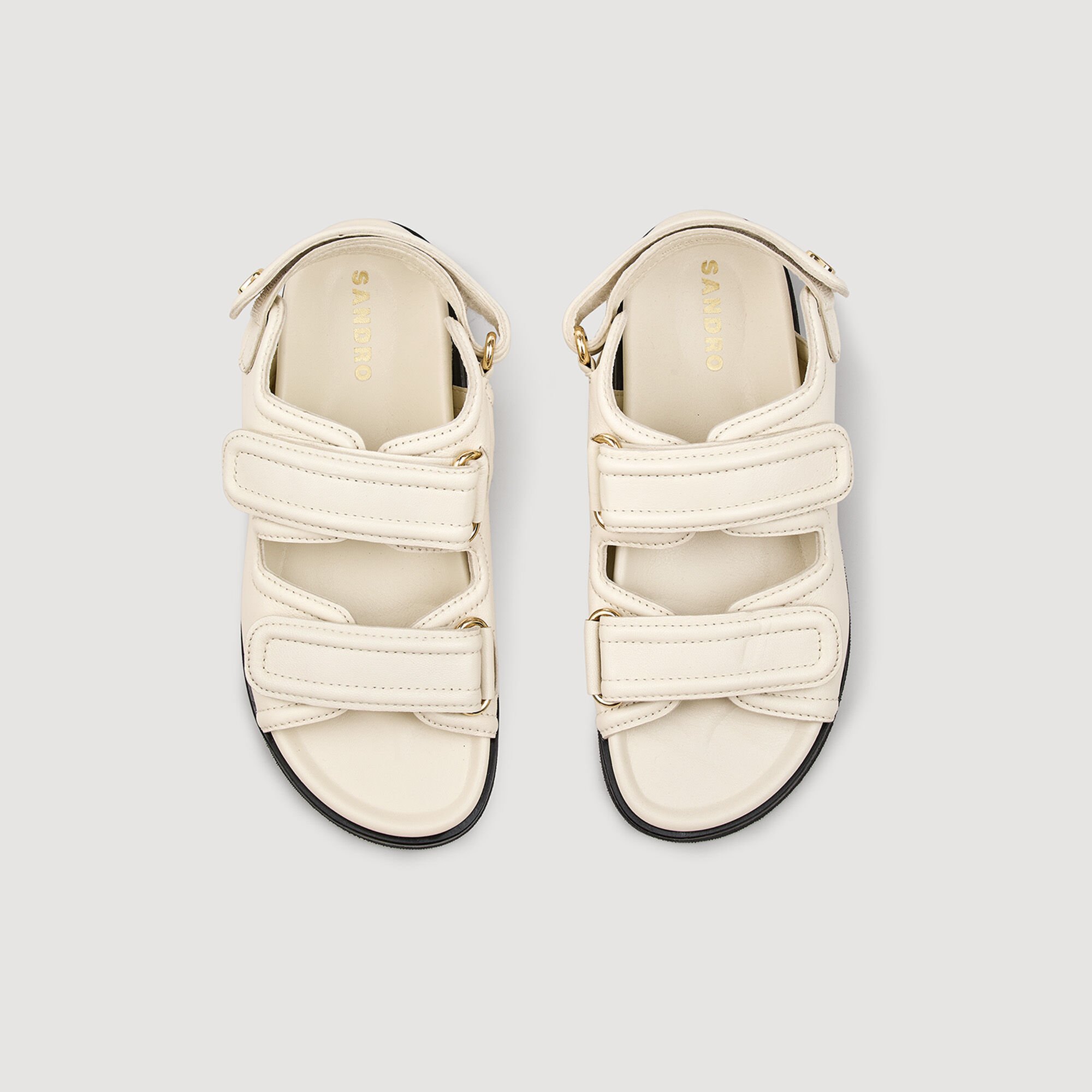 Plain leather lambskin sandals
