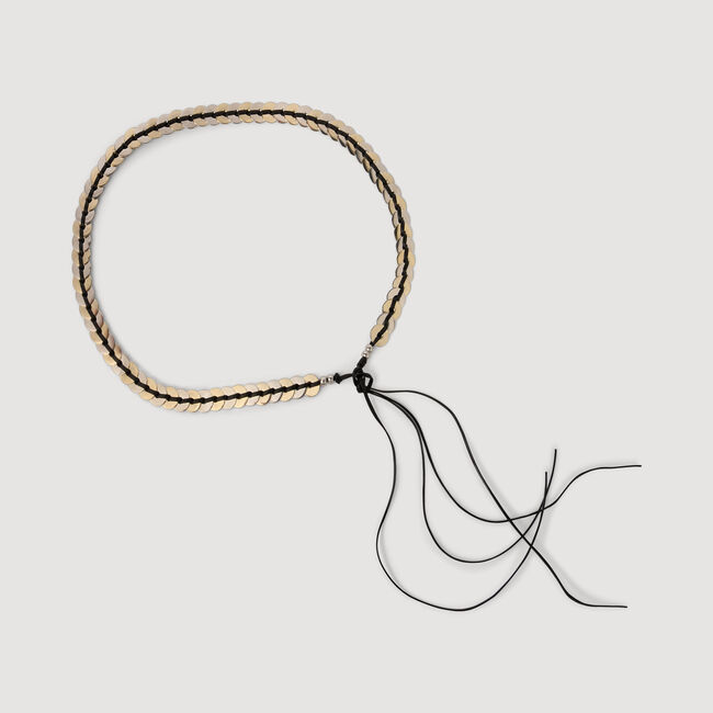 Jewellery belt with leather tie