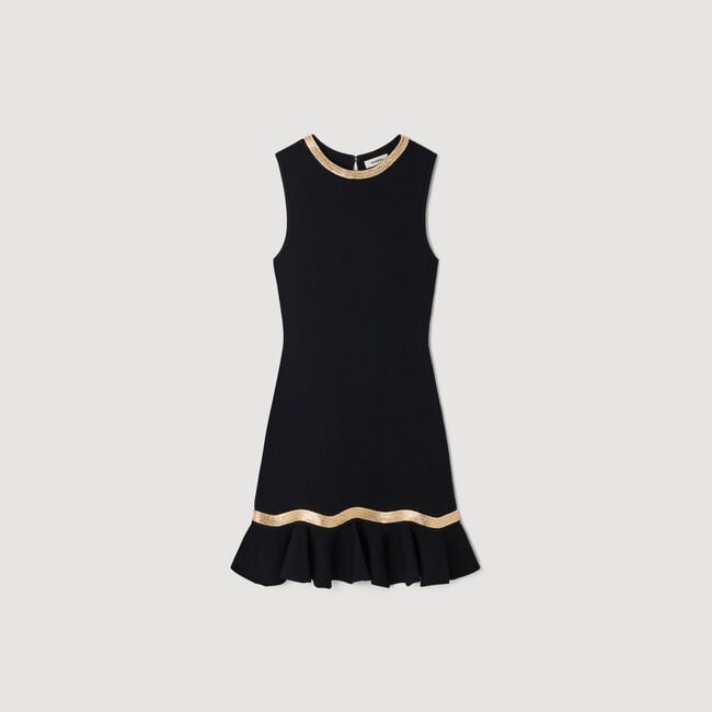 Metal chain knit mini dress