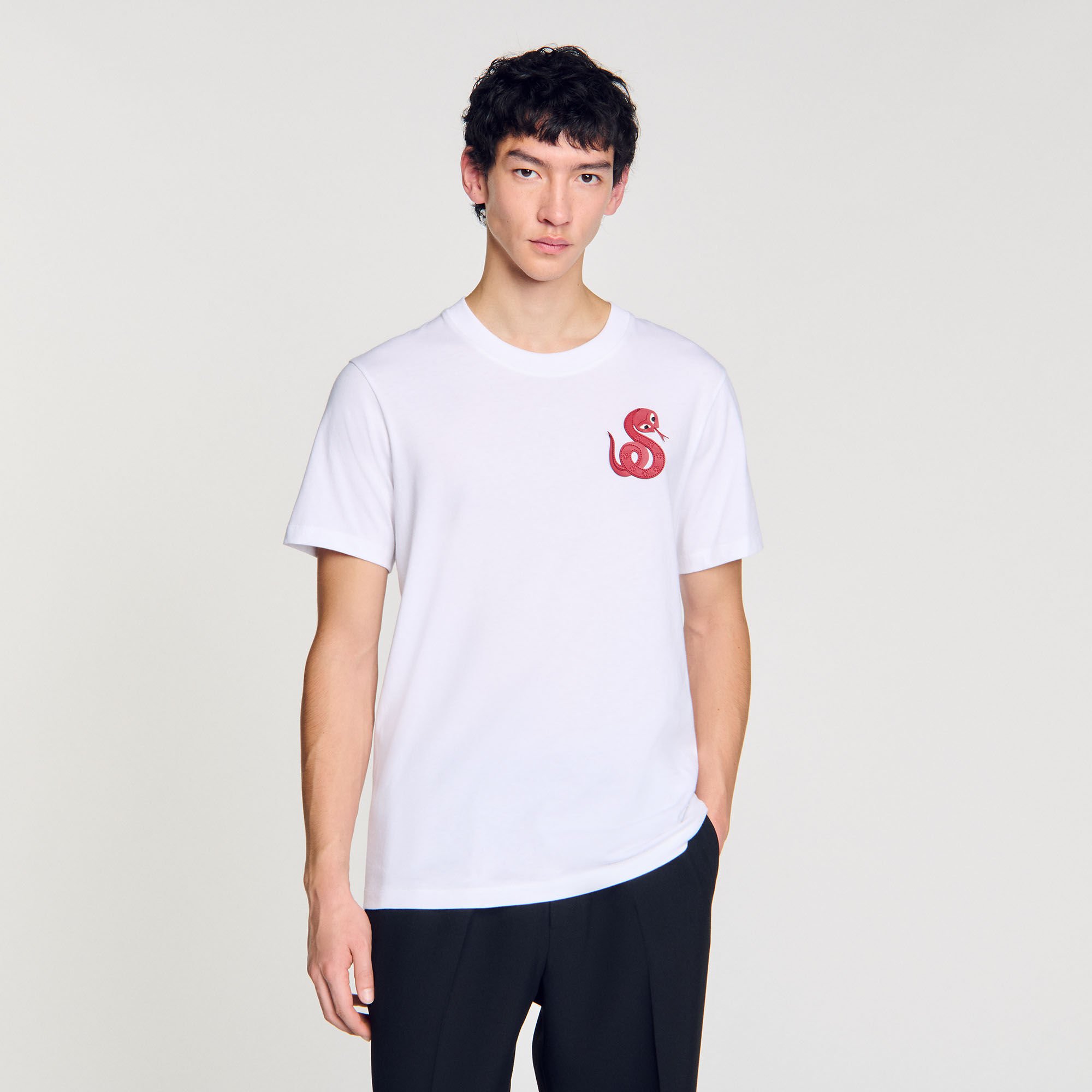 T-shirt with snake detail