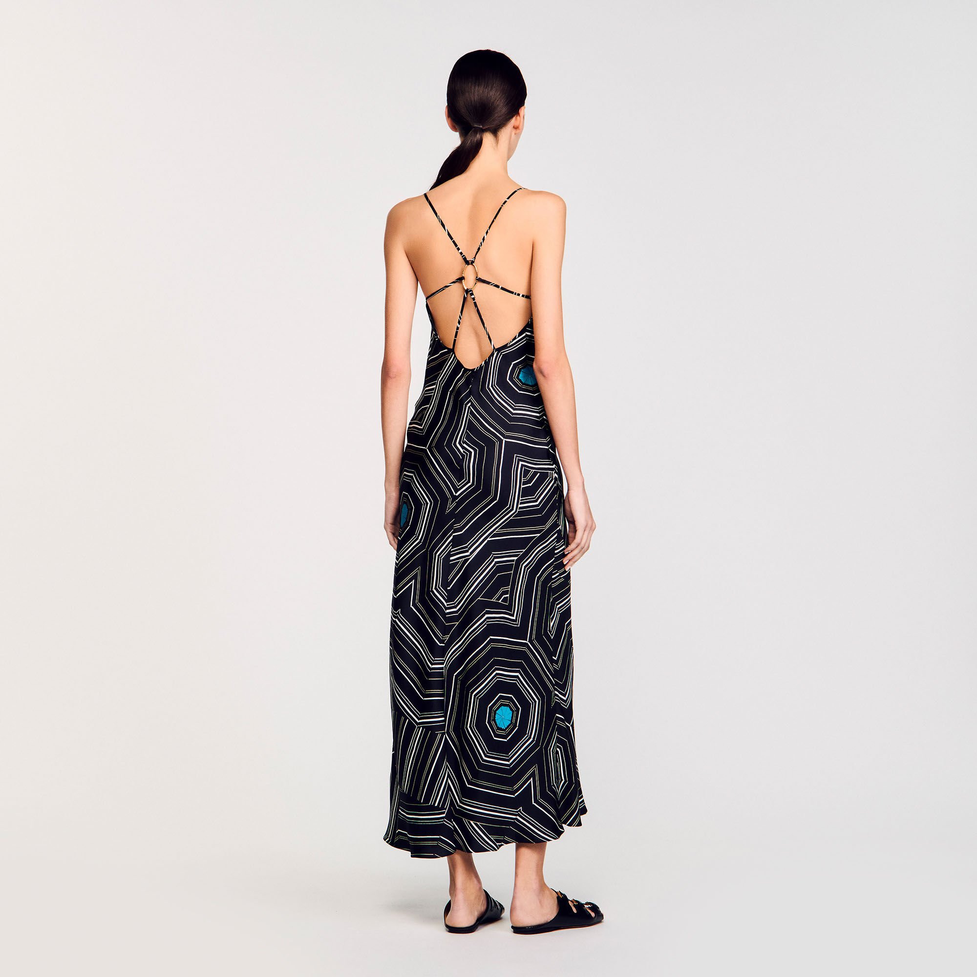 Patterned silk maxi dress