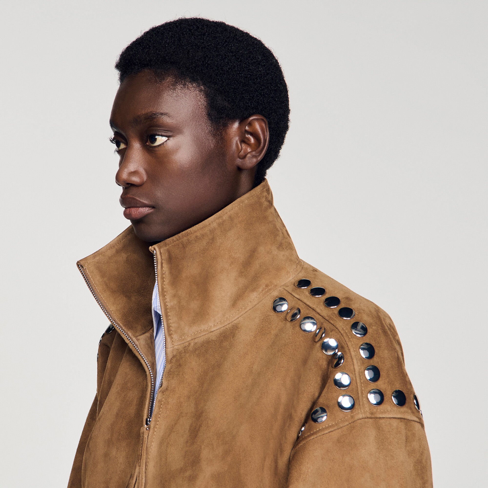 Studded suede jacket