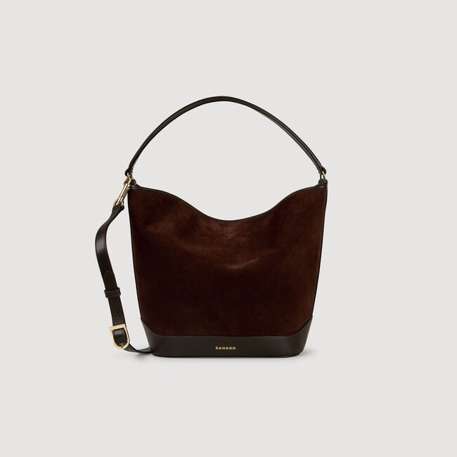 Tangoso suede and leather bucket bag
