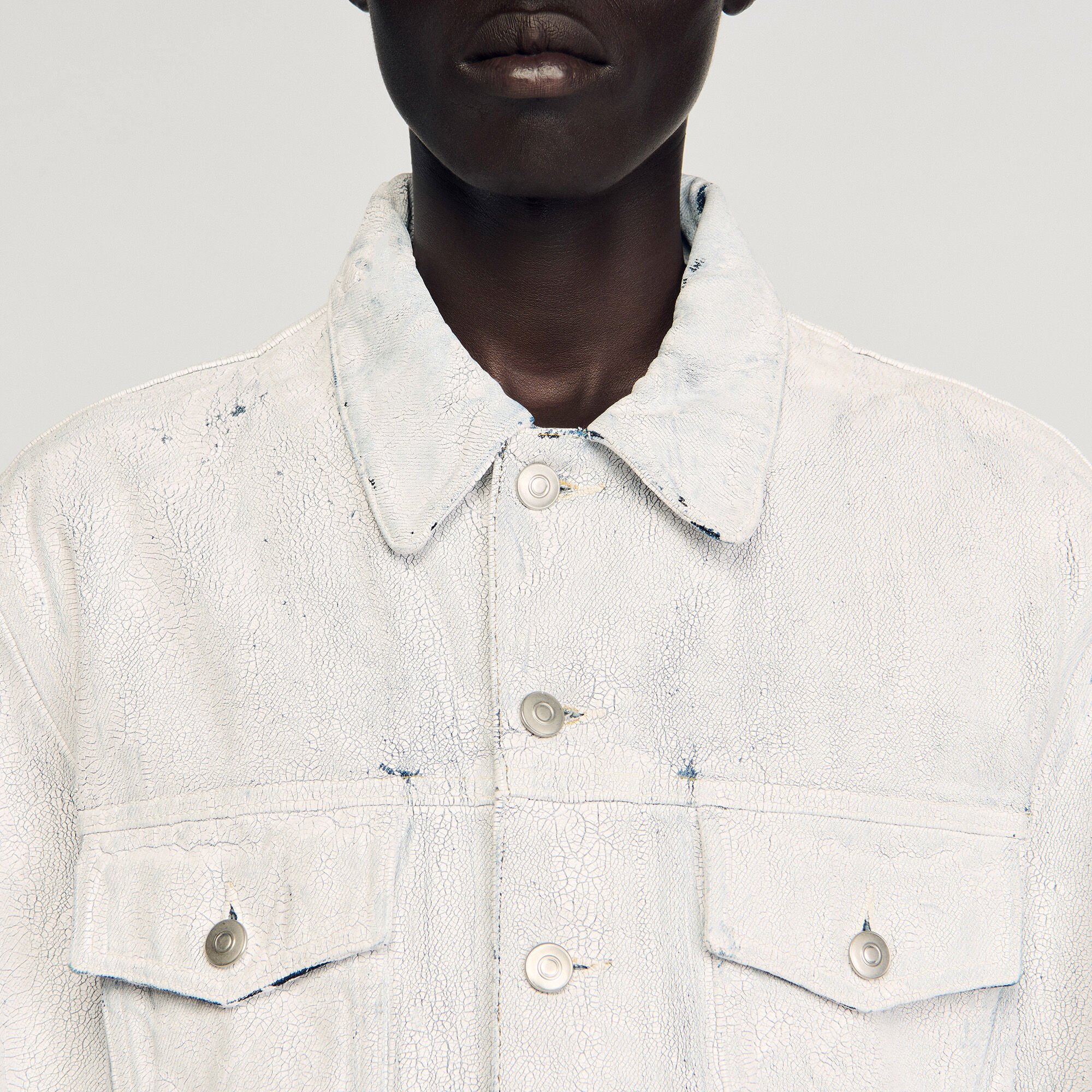 Cracked coated denim jacket Cracked coated denim jacket