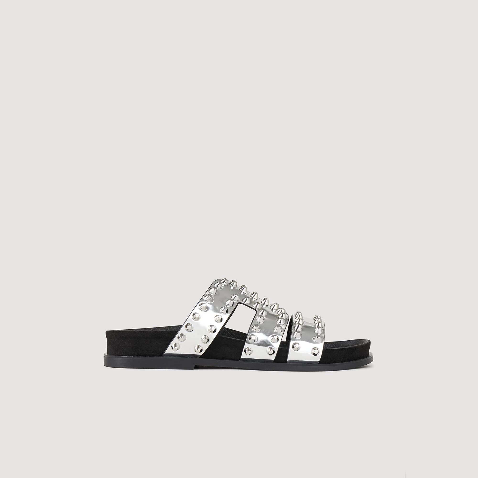 Black rivet sandals hotsell