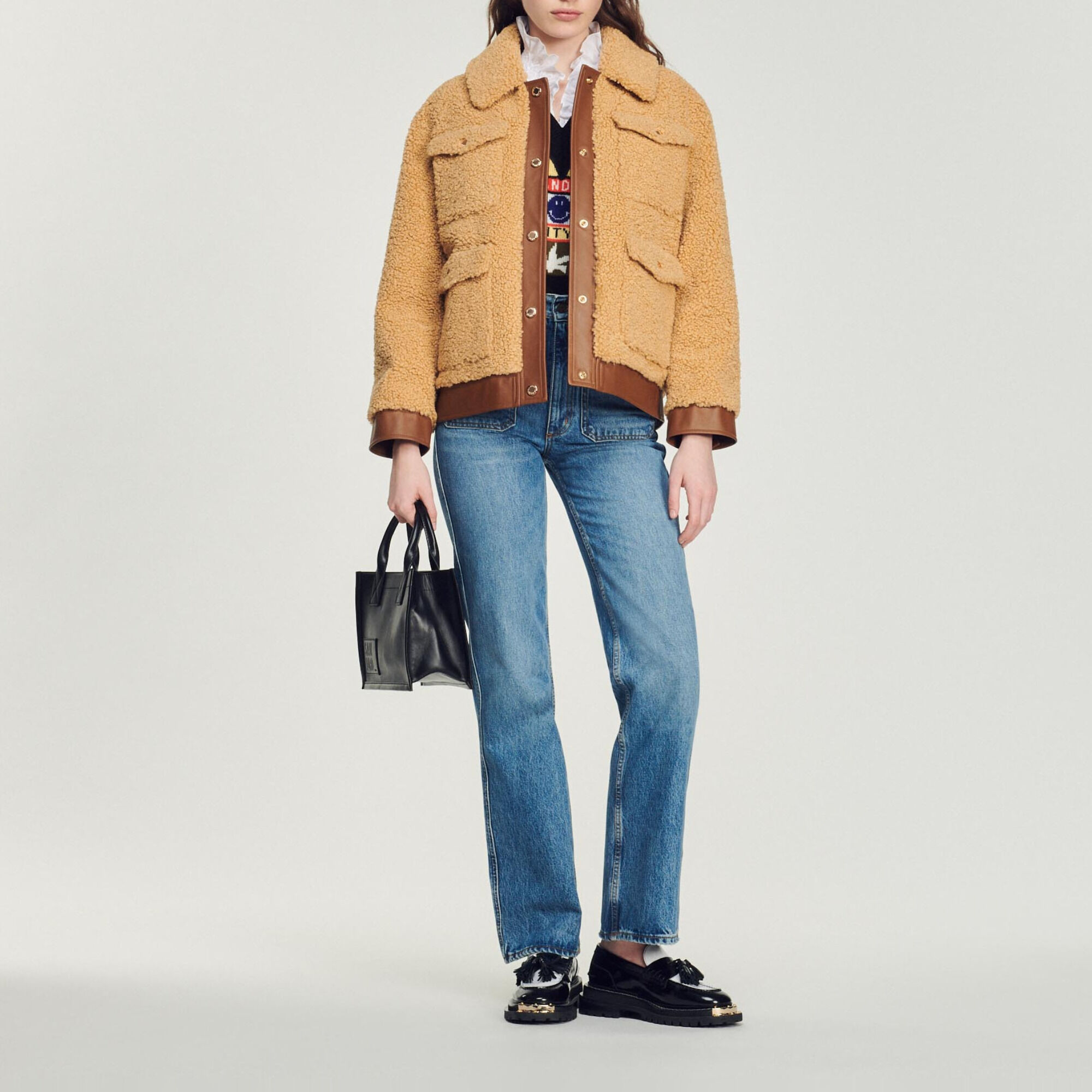 Sandro faux fur coat new arrivals
