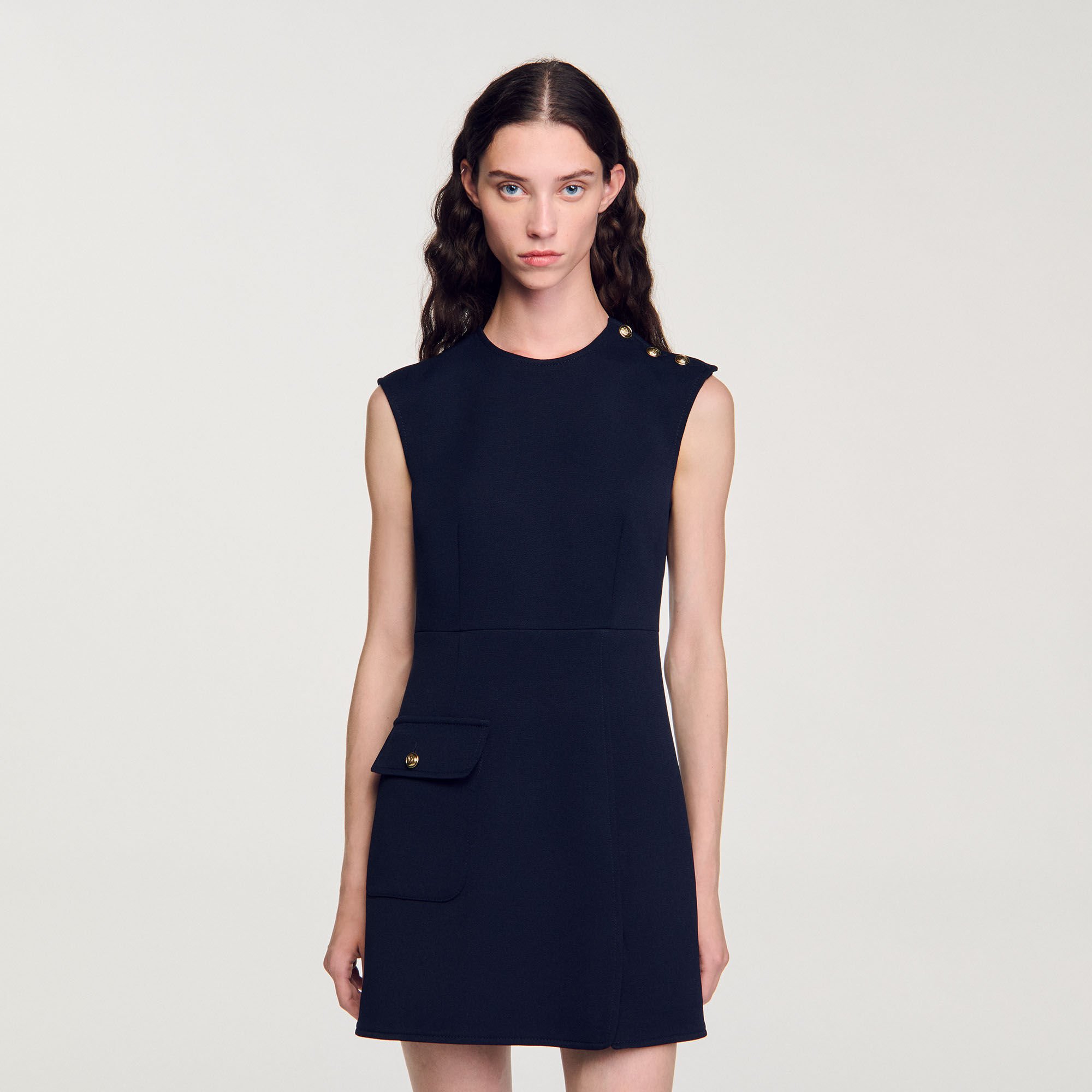 Mini dress with buttons
