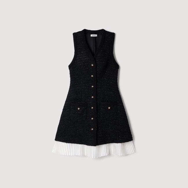 Short two-tone tweed dress - Women | Sandro