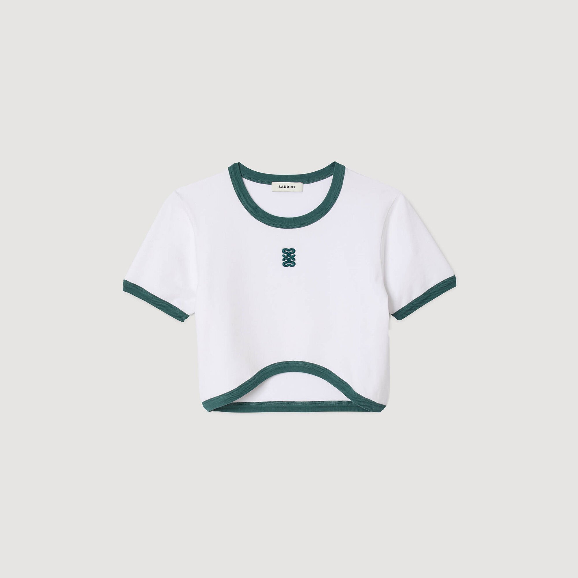 Two-tone cropped T-shirt