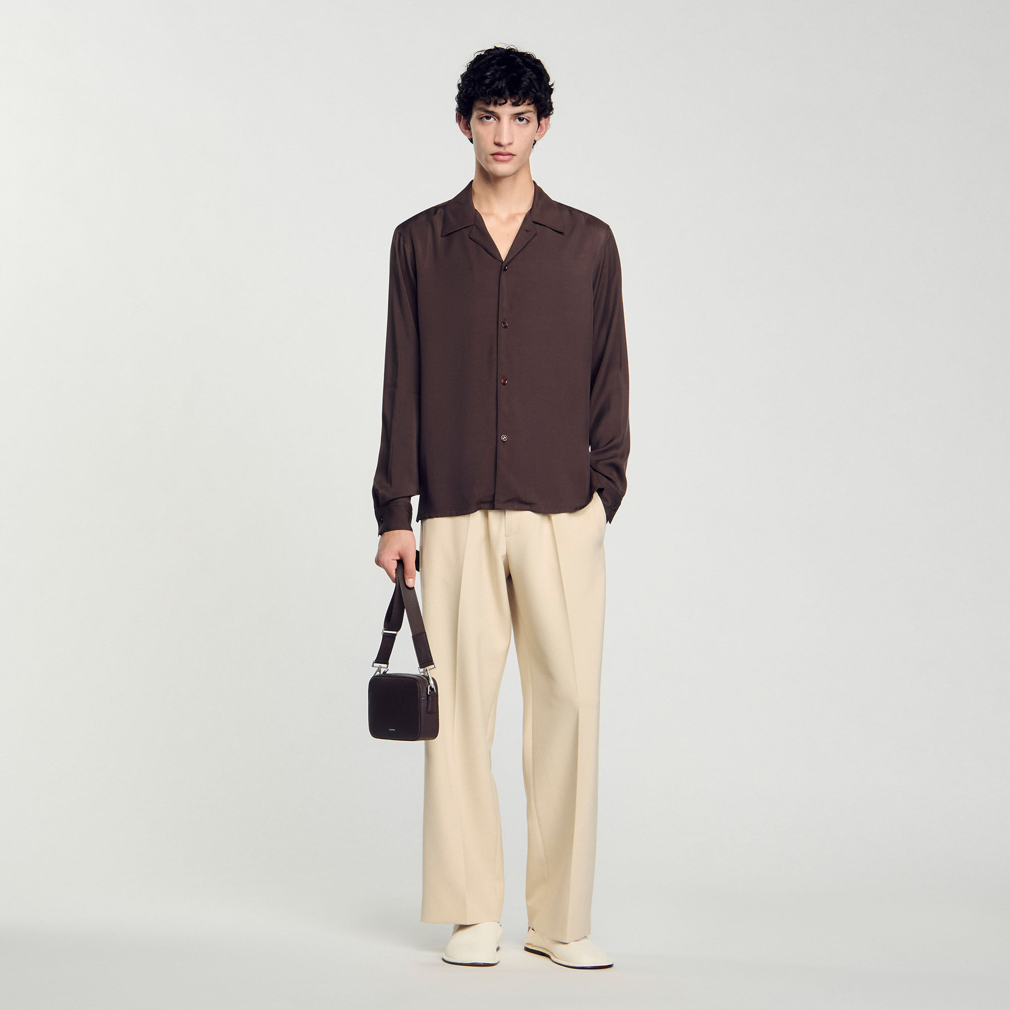 Cross patch shirt blue for Men | Sandro Paris