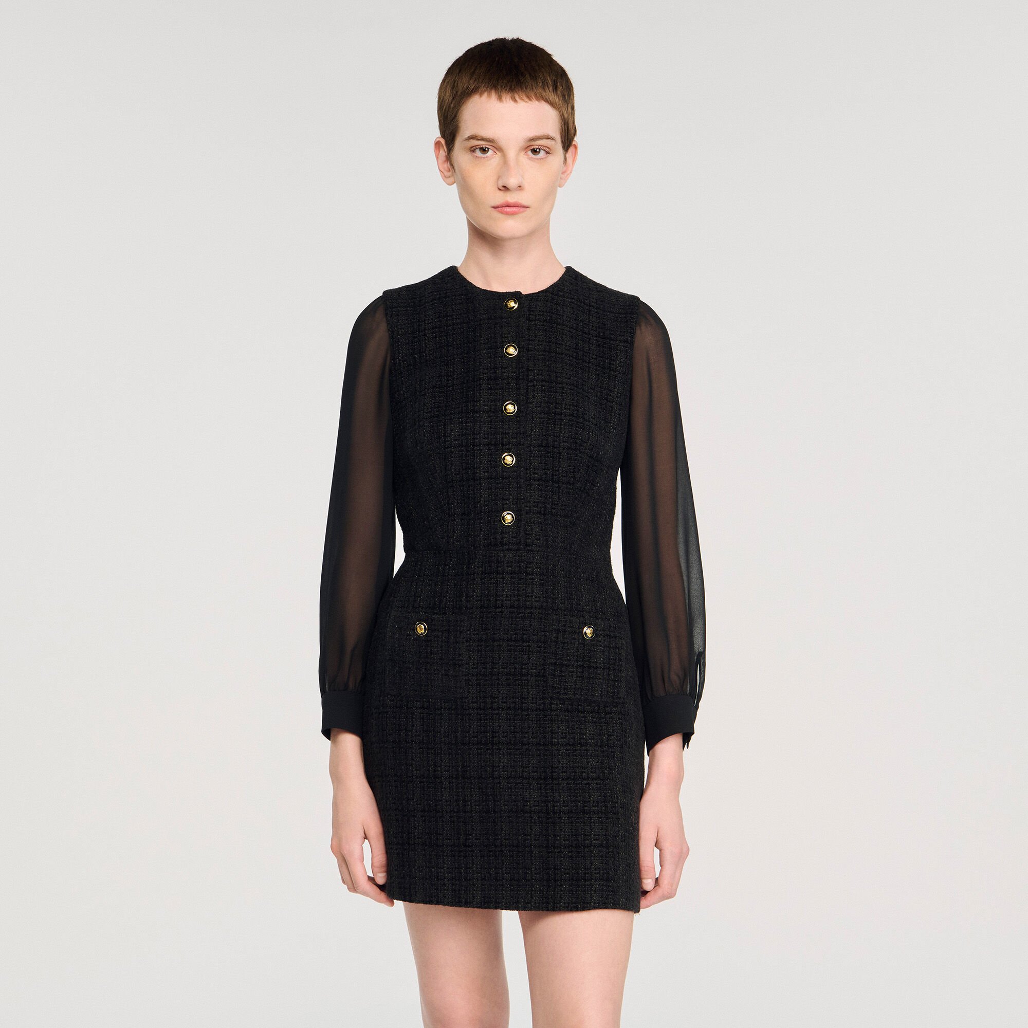 Long-sleeved mini dress