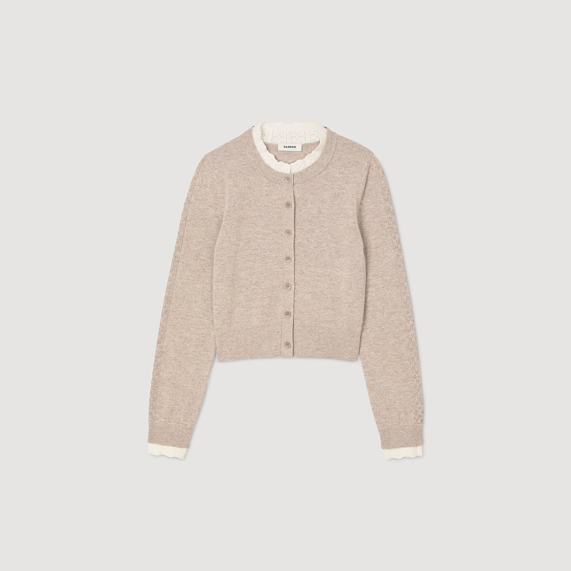 Cardigan with contrast collar