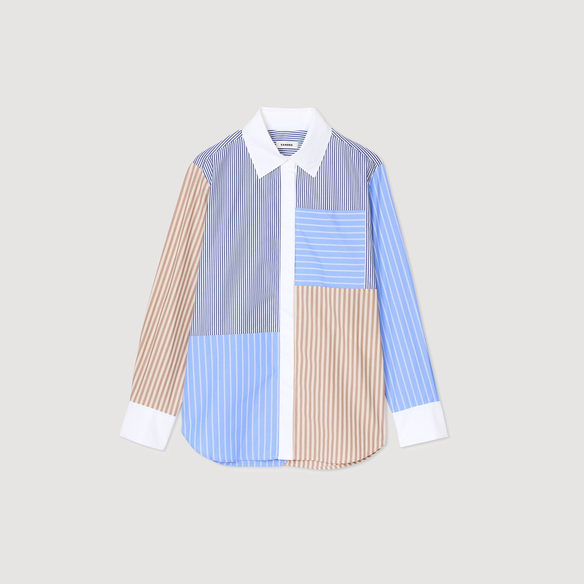 Striped crop top blue For Women | Sandro Paris