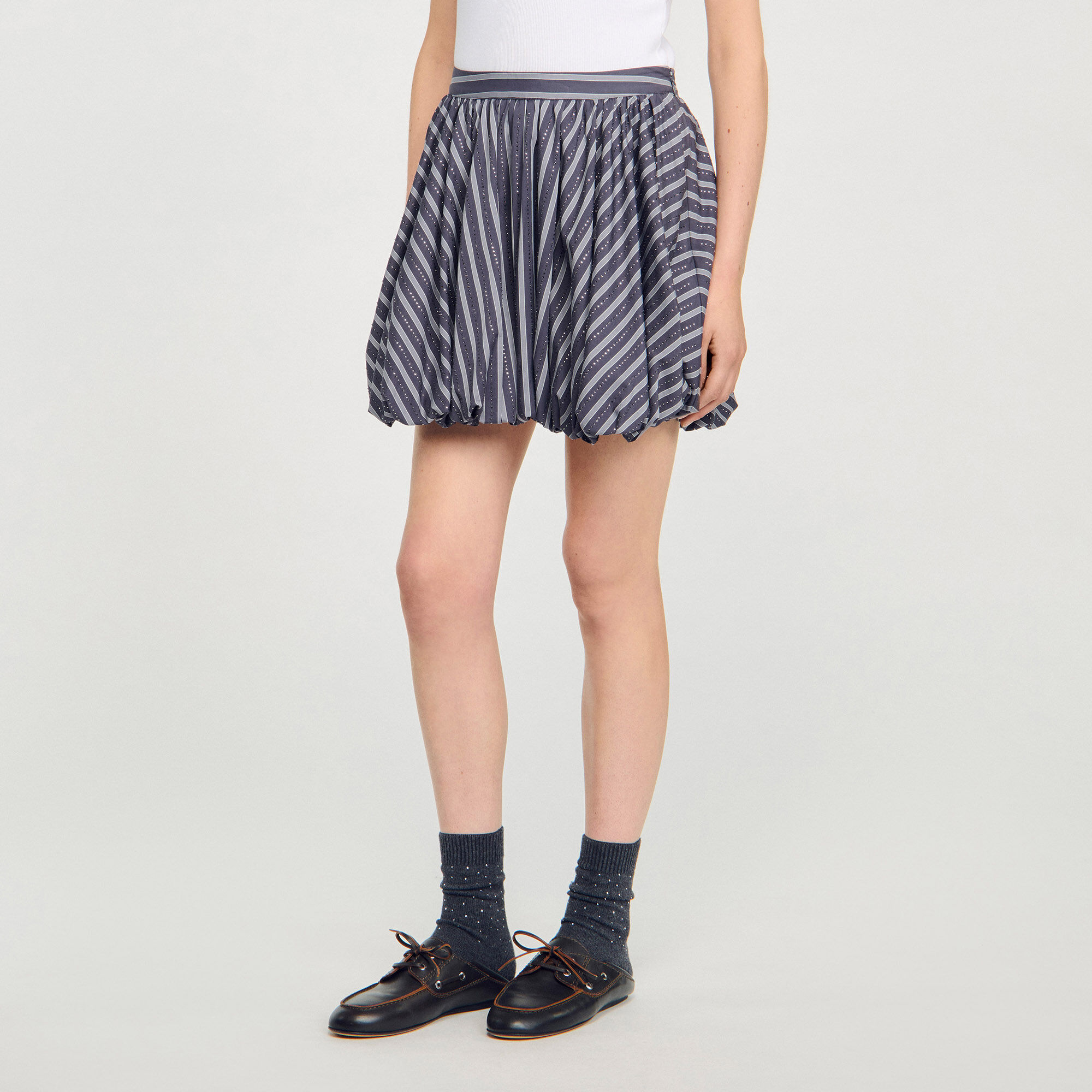 Striped rhinestone bubble skirt