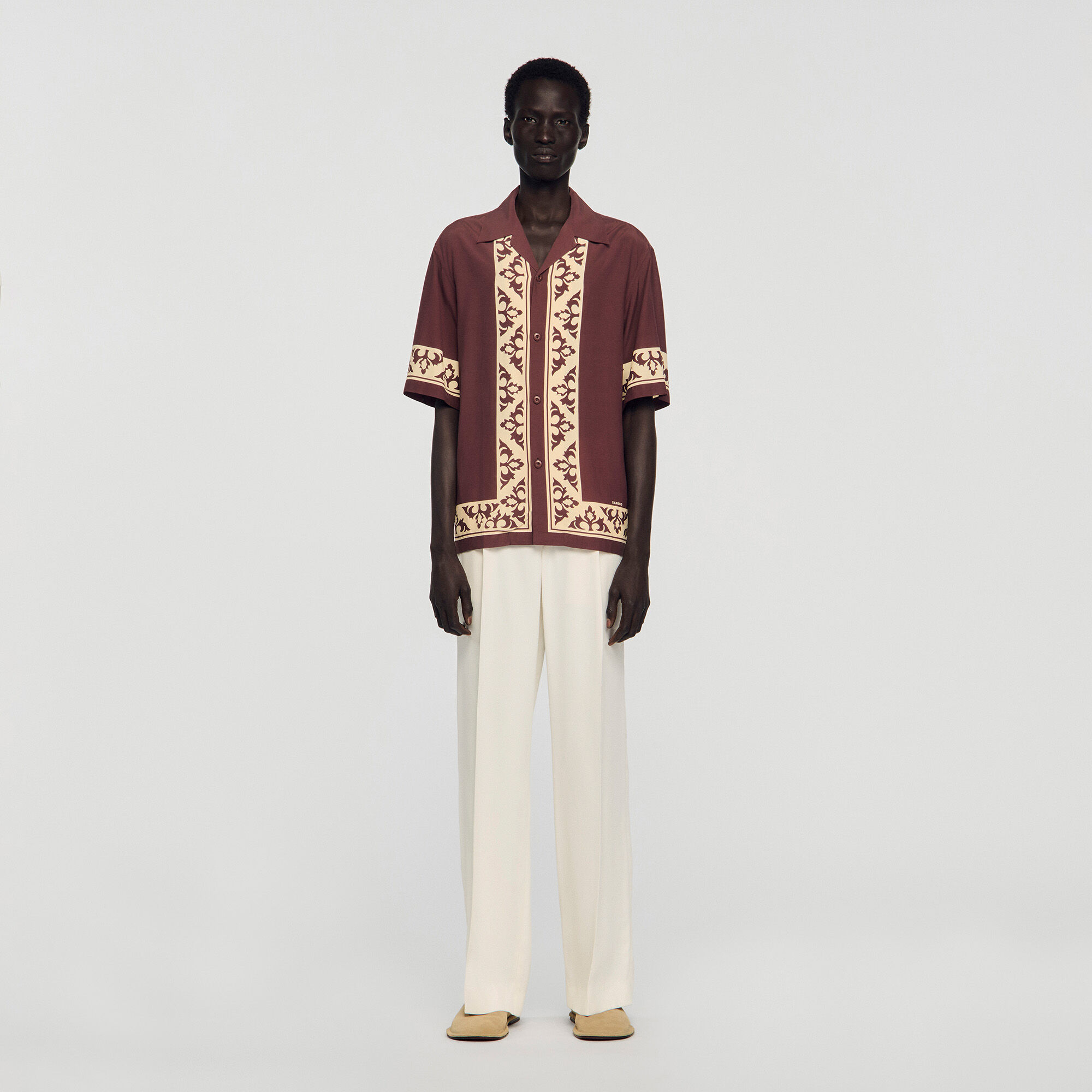 Contrast print loose-fit shirt