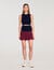 Mini two-tone pleated skirt