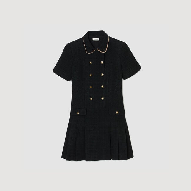 Mini buttoned tweed dress