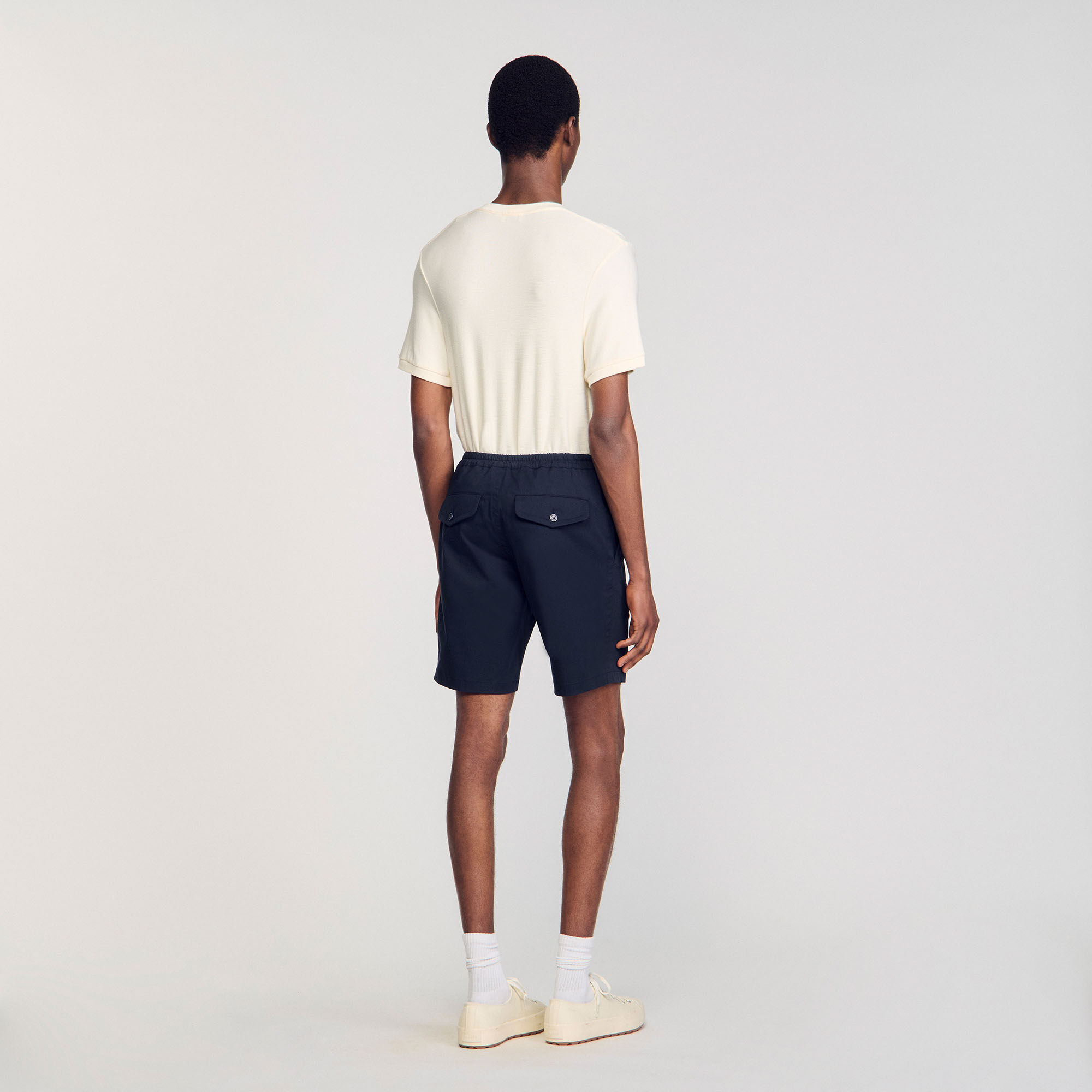 Cotton shorts blue for Men | Sandro Paris