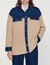 Knit and denim cardicoat