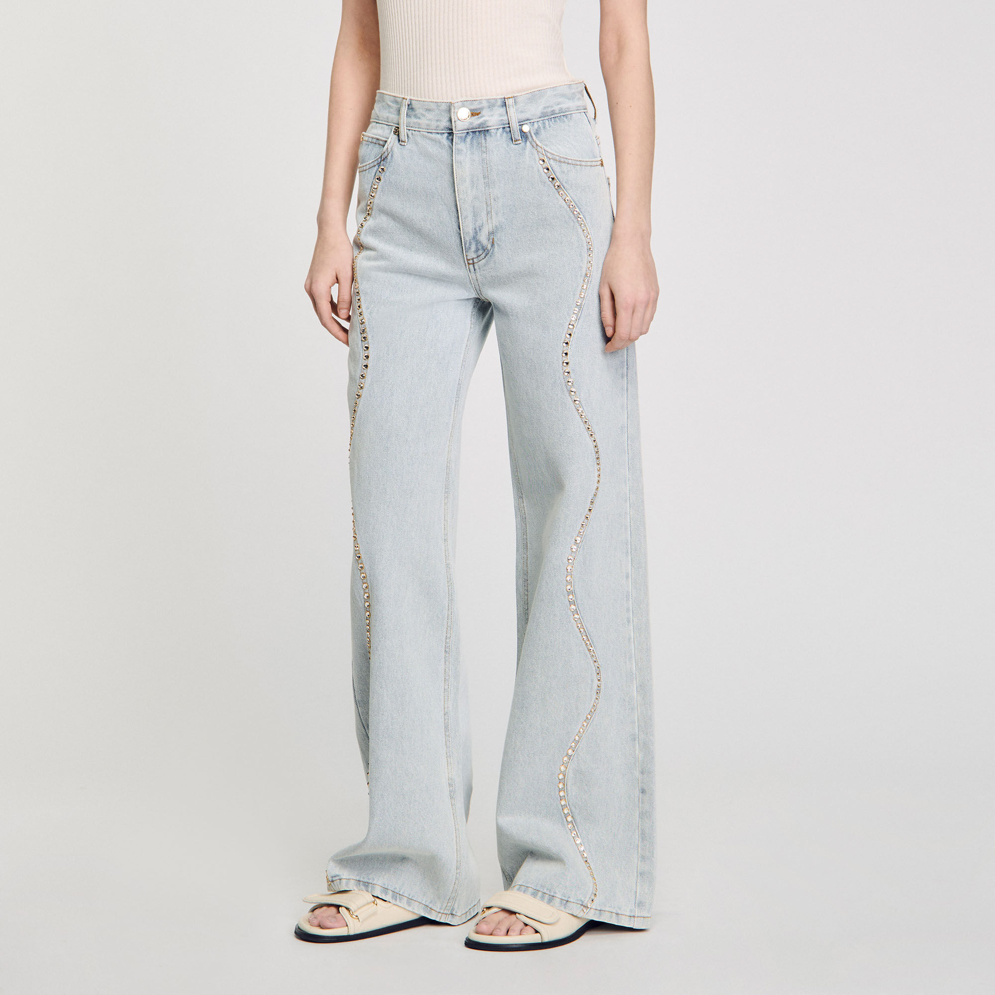 girlish St.cecilia    ヨネ Rhinestone-embellished jeans white / beige For Women