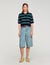 Polo-neck striped sweater