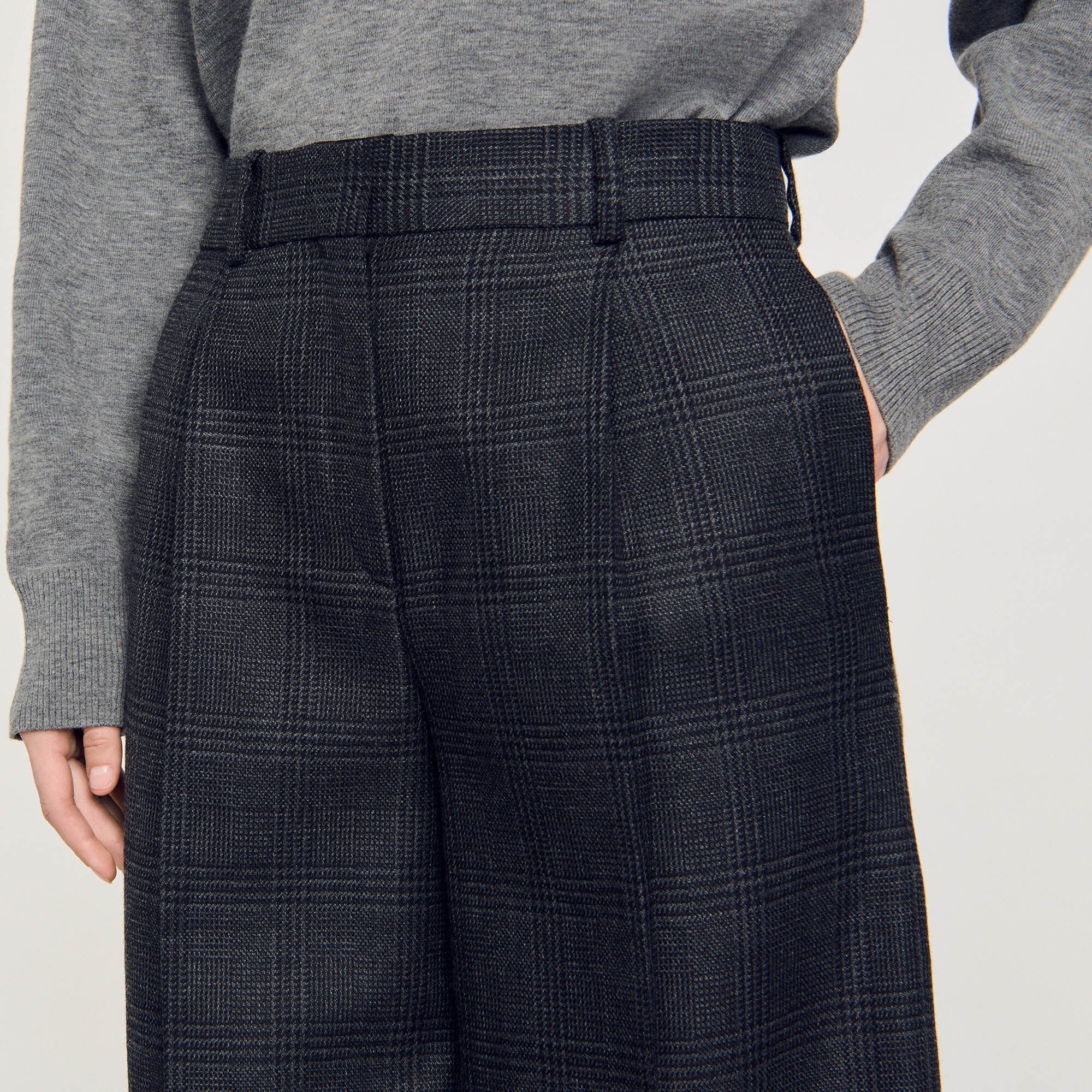 Checked suit trousers