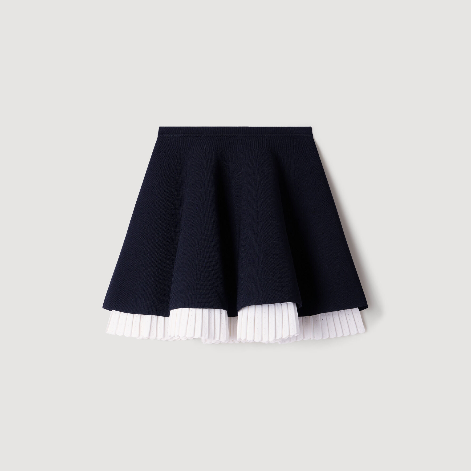 Two-tone knit skirt