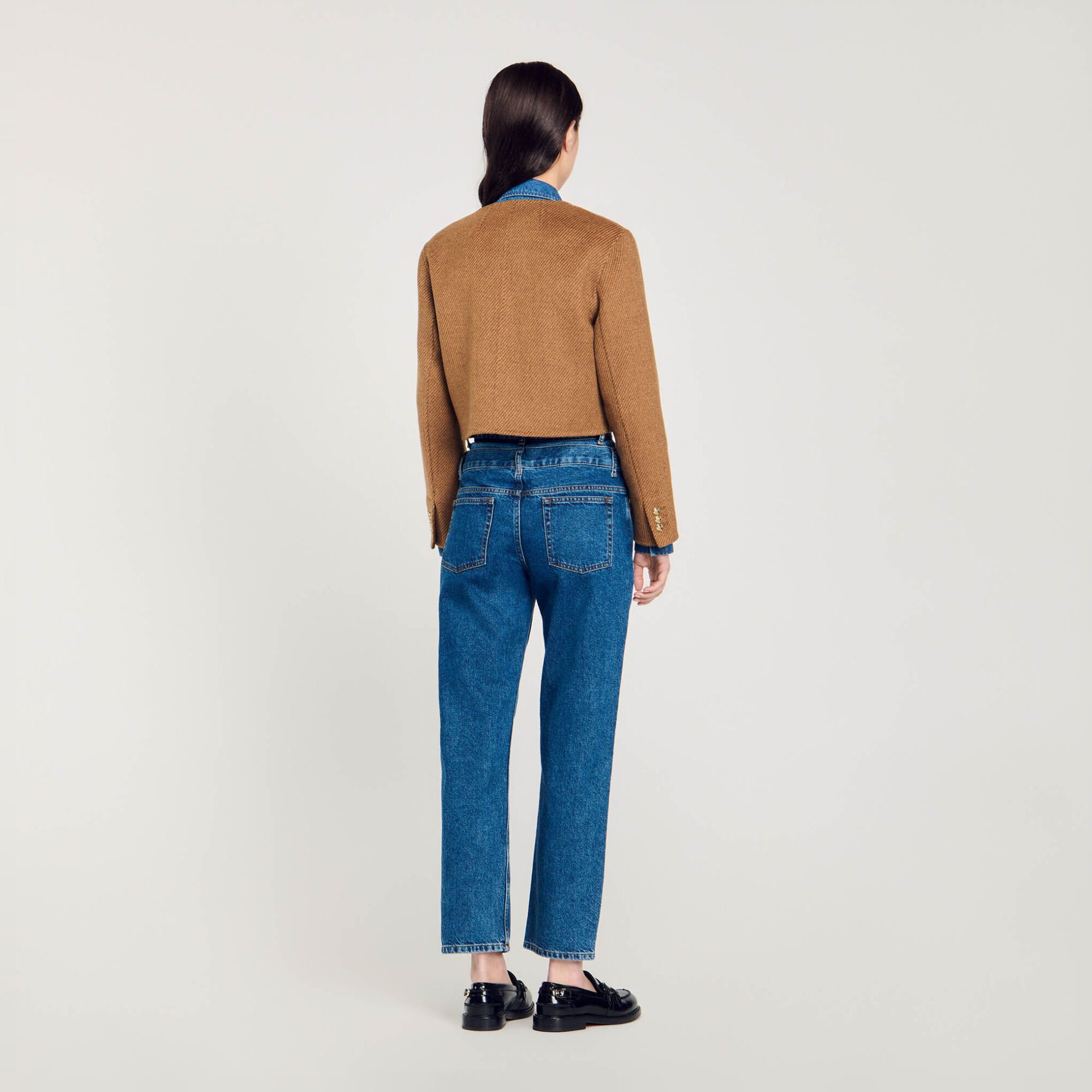 Cropped button-down jacket