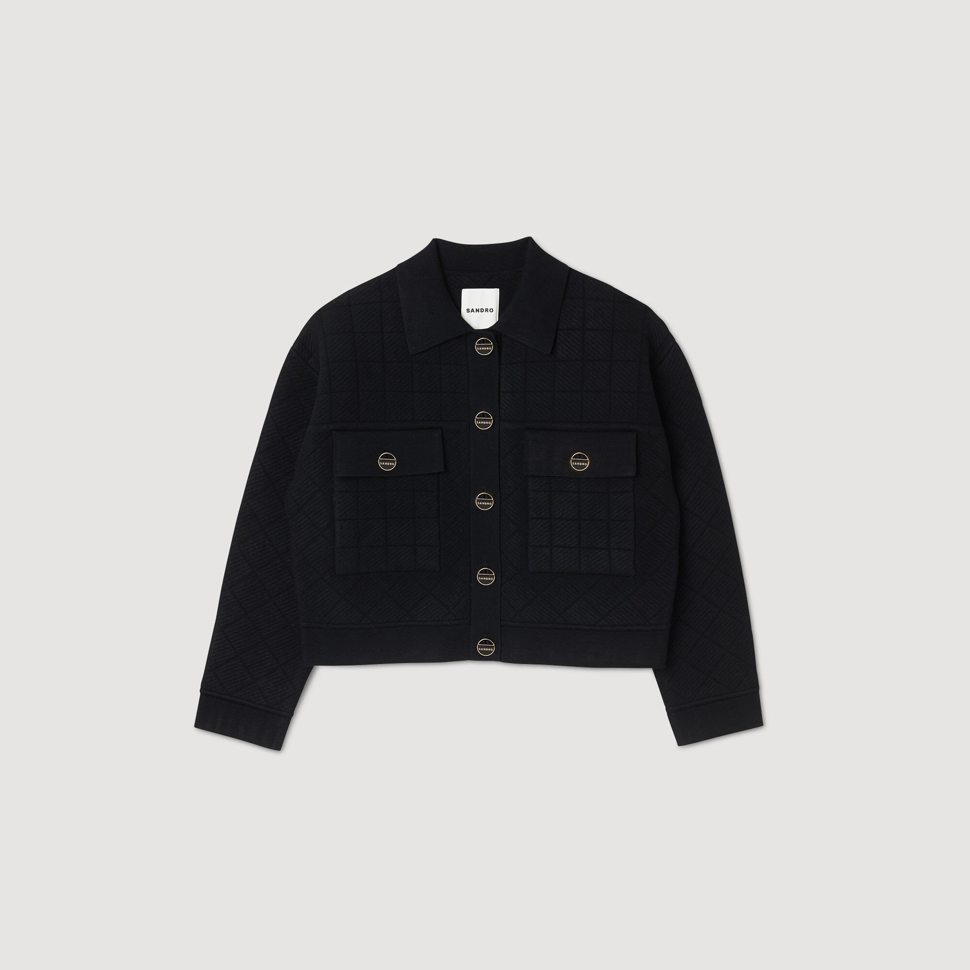 Cropped knit cardigan