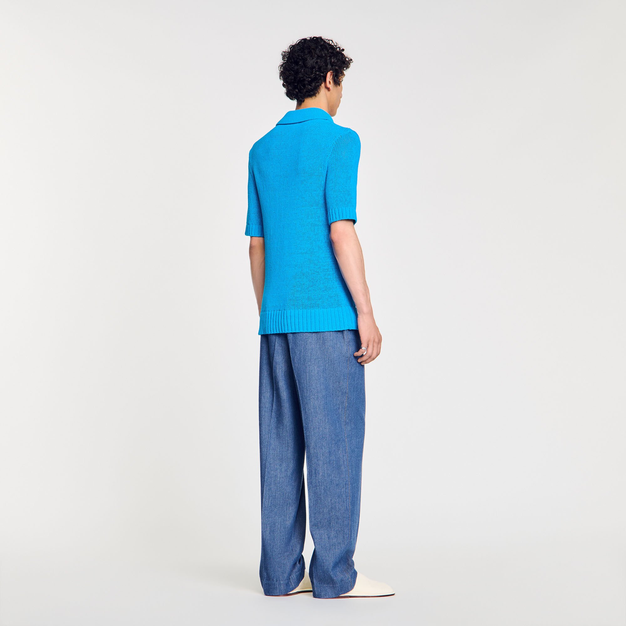 Knit polo shirt