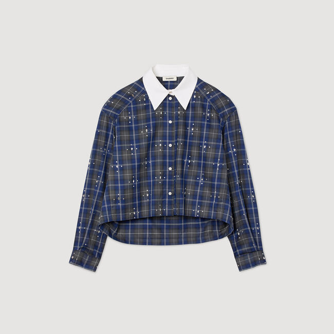 Rhinestone check shirt