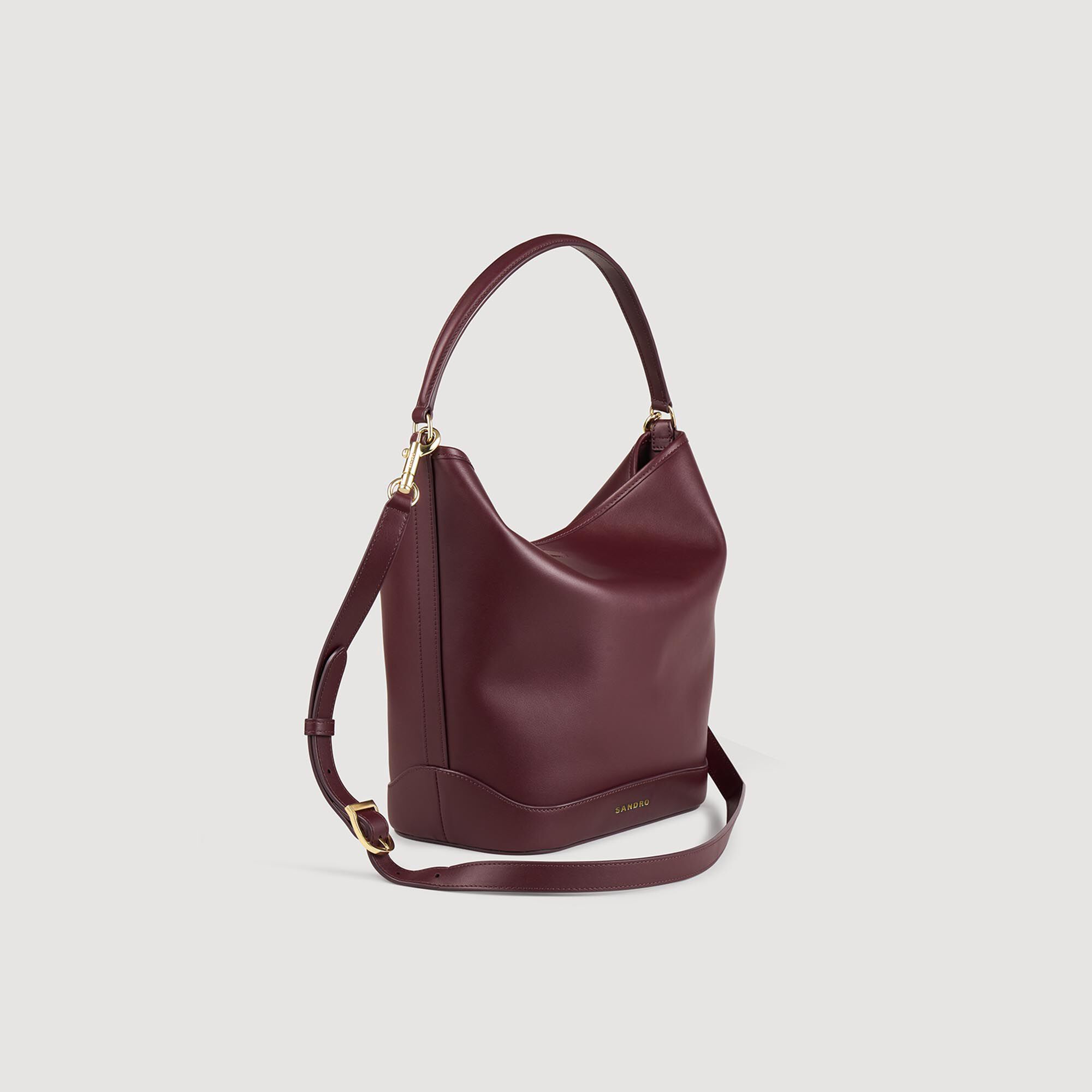 Leather bucket bag