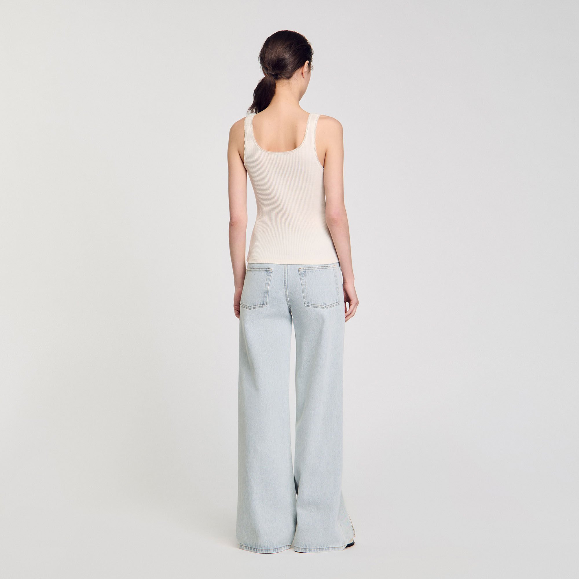 Rib knit vest top